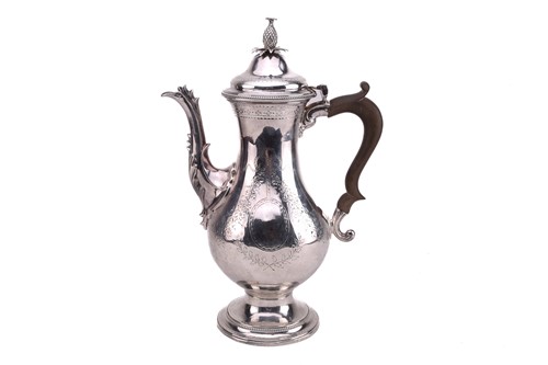 Lot 442 - A George III silver coffee pot by Hester...