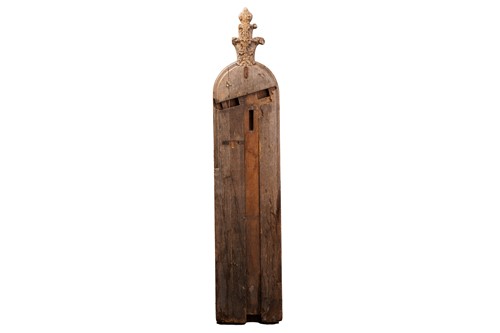 Lot 159 - A carved oak choir or pew end, with a roundel...