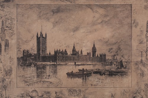 Lot 163 - Felix Buhot (1847 – 1898), Westminster Palace,...