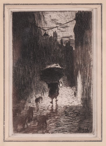 Lot 118 - Felix Buhot (1847 – 1898), Pluie et Parapluie,...