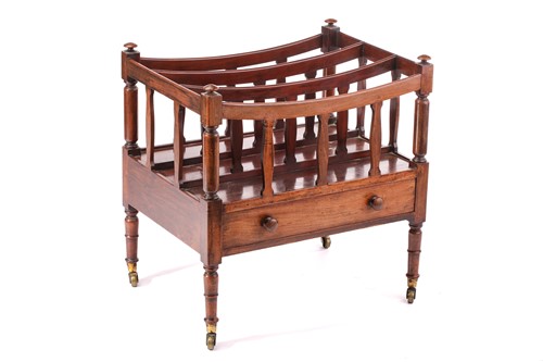 Lot 341 - A George IV mahogany Canterbury with turned...