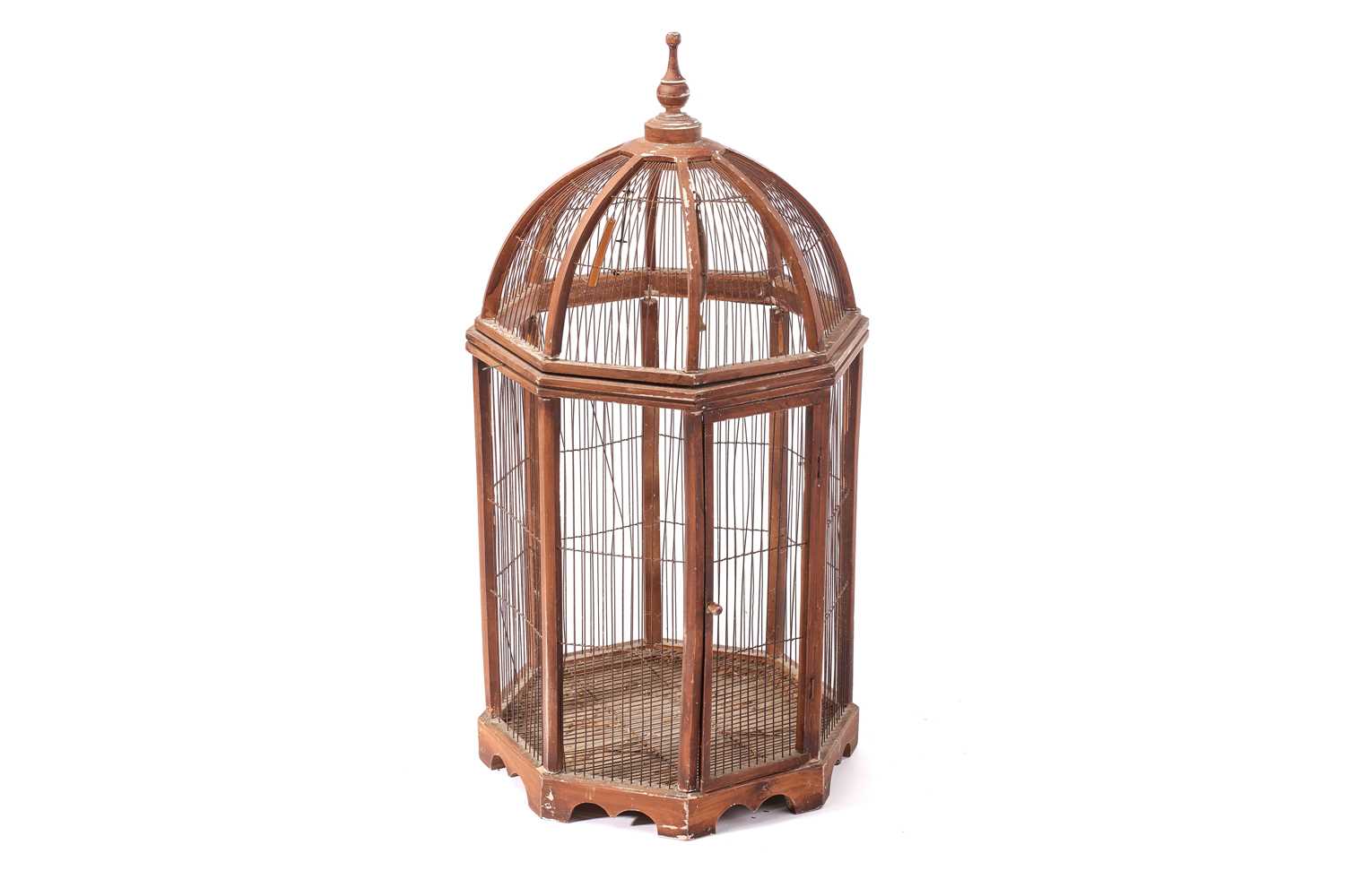 Lot 259 - A large domed circular section parrot cage,...