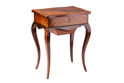 Lot 335 - A French Louis XV style rosewood, tulipwood...