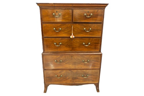 Lot 261 - A George III mahogany chest on chest with...