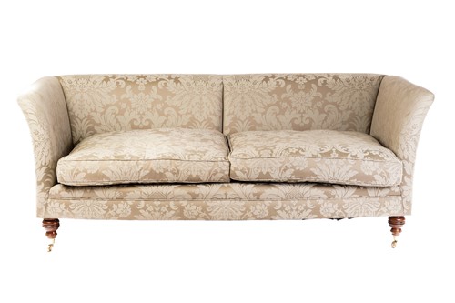 Lot 329 - A Victorian-style two-seat high-backed sofa,...