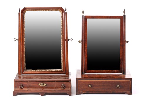 Lot 253 - A George III mahogany swing toilette mirror...