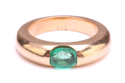 Lot 214 - A gypsy ring set with oval emerald, containing...