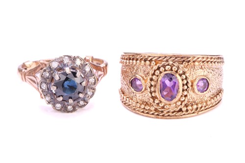 Lot 72 - Two gem-set rings in 9ct gold; to include a...
