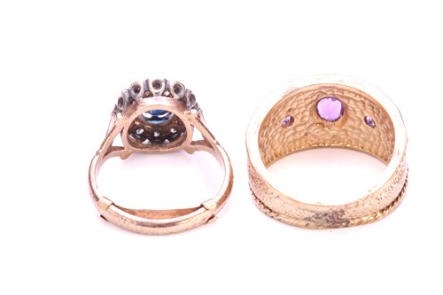 Lot 72 - Two gem-set rings in 9ct gold; to include a...