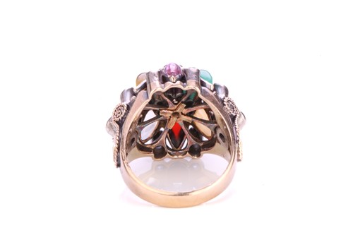 Lot 106 - A multi-gem set Noppakao Thai princess ring,...