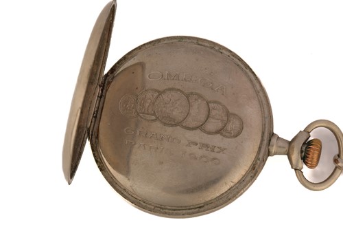 Lot 416 - An Open faced Omega pocket watch engraved...