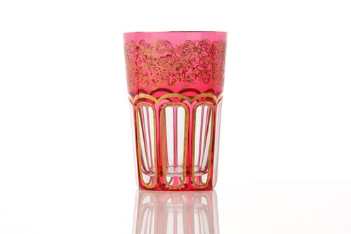Lot 454 - A set of six St Louis red crystal glass Rabat...