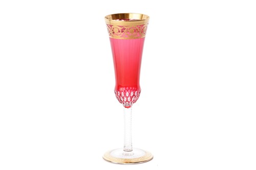 Lot 460 - A set of six Saint-Louis red crystal glass...