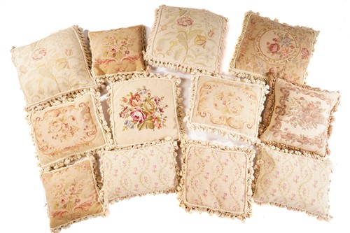 Lot 351 - A collection of twelve needlepoint scatter...