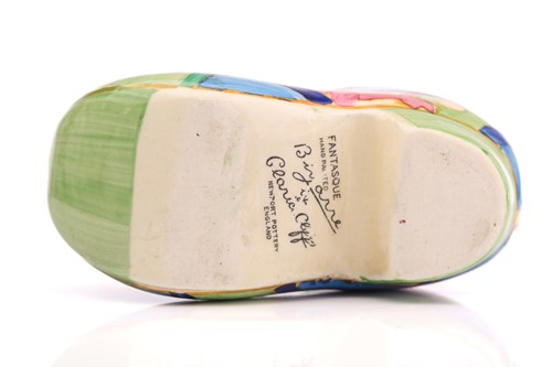 Lot 444 - A Clarice Cliff Fantasque design clog in a...