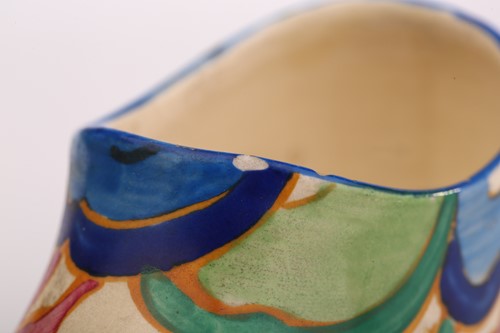 Lot 444 - A Clarice Cliff Fantasque design clog in a...