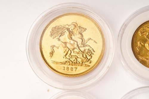 Lot 392 - Victoria four gold coin Jubilee set, 1887,...