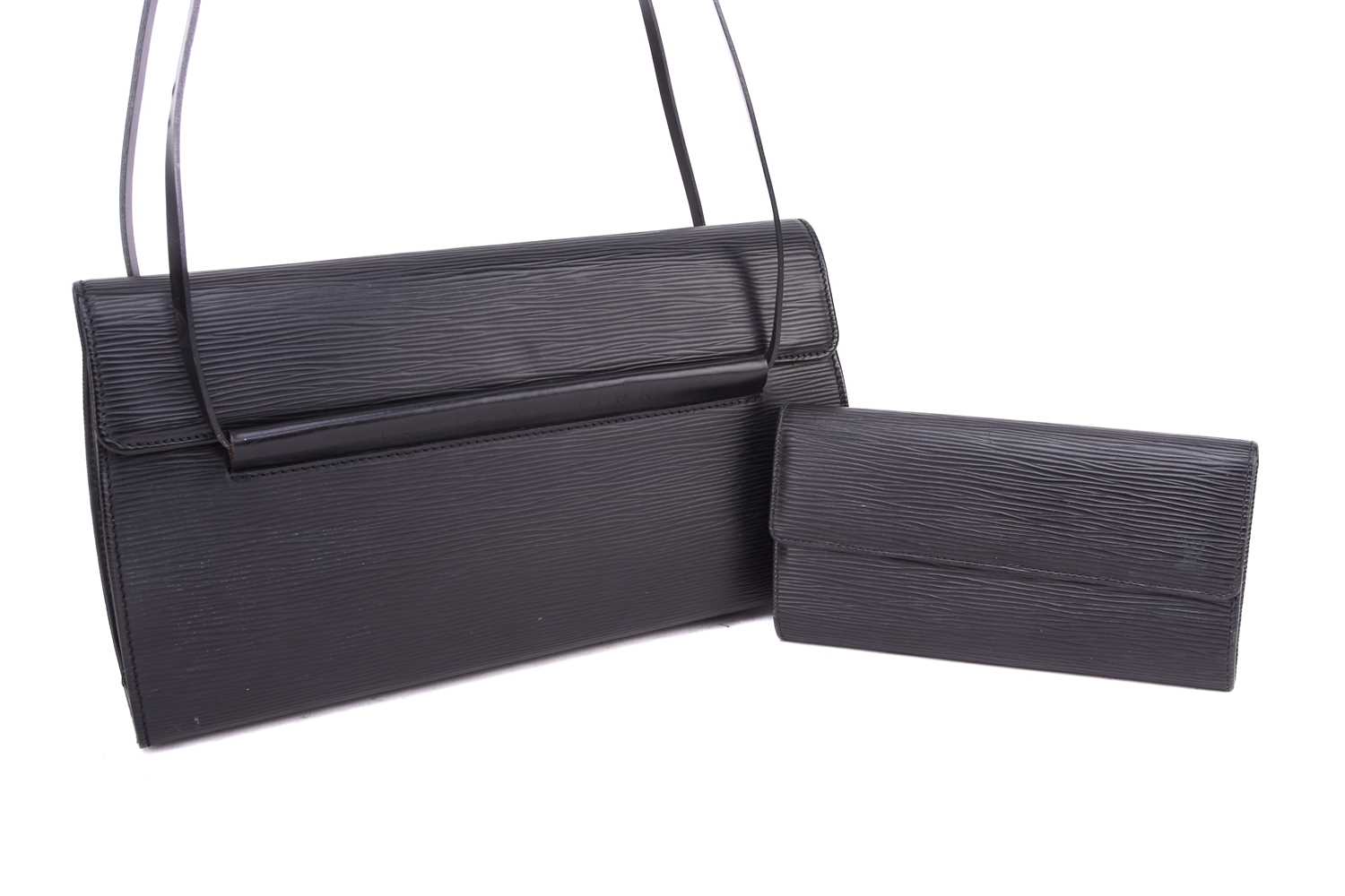 Lot 352 - A Louis Vuitton black Dinard epi-leather...