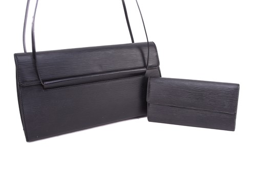 Lot 352 - A Louis Vuitton black Dinard epi-leather...