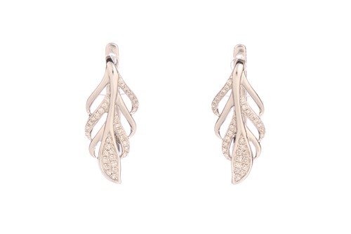 Lot 170 - A pair of diamond-set earrings and a...