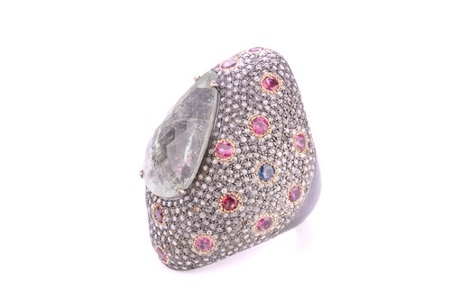 Lot 68 - A cocktail ring with beryl, diamonds and...