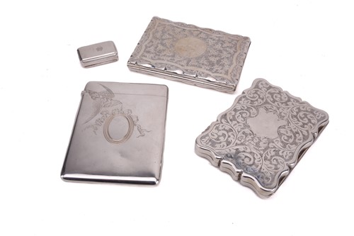 Lot 445 - A Victorian silver card case by George Unite...