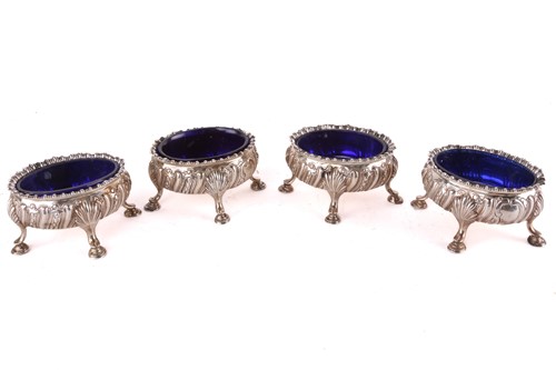 Lot 454 - A set of four George III table salt cellars,...