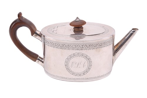 Lot 468 - A small Victorian bachelor teapot, in George...