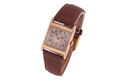 Lot 418 - A Rolex Art Deco 9 carat gold wristwatch: the...