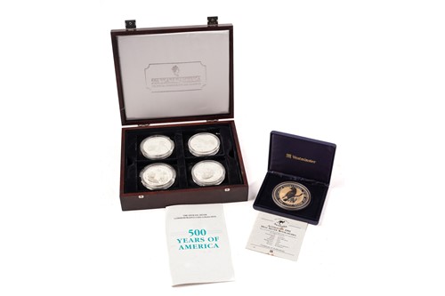 Lot 381 - A set of four large silver proof medallions...