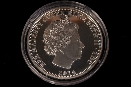 Lot 367 - A cased set of six sterling silver medallions,...