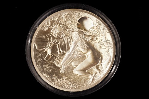 Lot 367 - A cased set of six sterling silver medallions,...