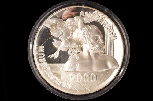 Lot 367 - A cased set of six sterling silver medallions,...