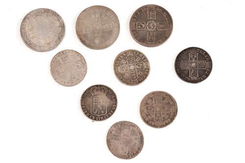 Lot 371 - UK milled silver coins comprising Charles II...