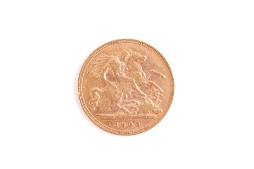 Lot 377 - A Queen Victoria London Mint half sovereign...