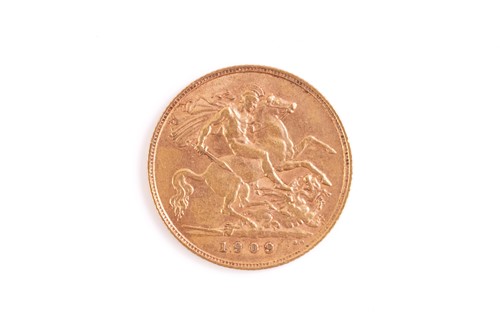 Lot 379 - An Edward VII London Mint half sovereign gold...