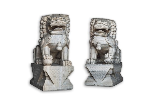 Lot 227 - A pair of large and impressive Chinese carved...