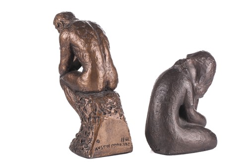 Lot 304 - After Auguste Rodin, 'The Kiss', bronzed...