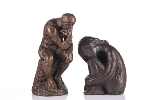 Lot 304 - After Auguste Rodin, 'The Kiss', bronzed...