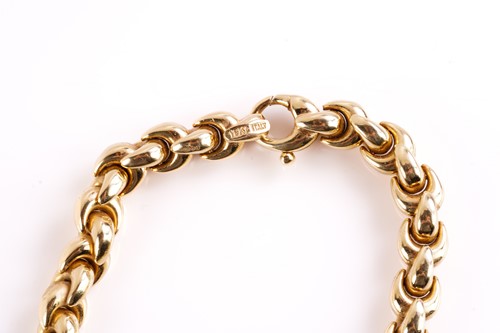 Lot 3 - An Italian fancy link necklace, of curved...