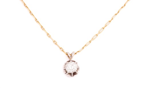 Lot 48 - An 18 carat gold and diamond pendant; the...
