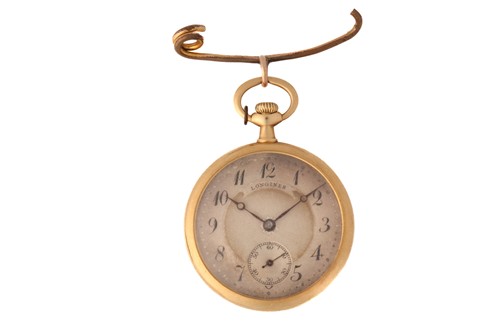 Lot 404 - An open-face Longines fob watch, with a...