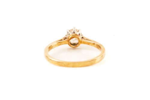 Lot 19 - Two diamond solitaire rings in 18ct yellow...