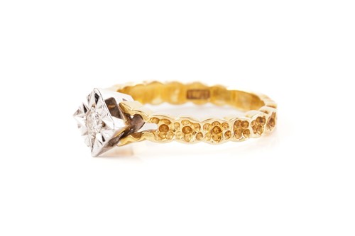Lot 19 - Two diamond solitaire rings in 18ct yellow...