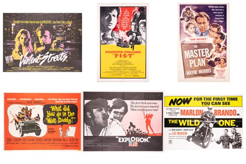 Lot 233 - Six quad film posters comprising, 'Sylvester...