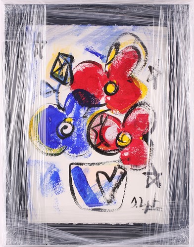 Lot 26 - Domingo Zapata (b.1974), Untitled - blue and...