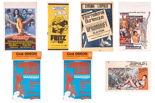 Lot 200 - Seven original Belgian film posters comprising...