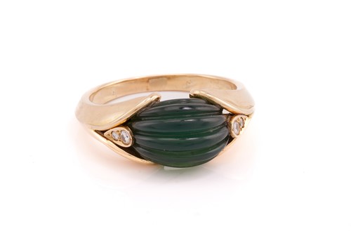 Lot 289 - Van Cleef and Arpels. A carved green...