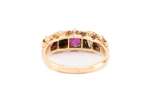 Lot 6 - A late Victorian ruby and diamond half-hoop...