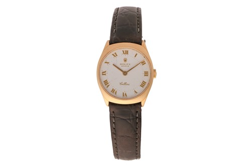 Lot 446 - An 18ct gold Rolex Lady's Cellini wristwatch,...